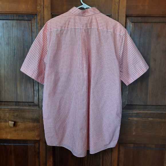 NWOT L.L. Bean Traditional Fit Wrinkle Resistant Orange Gingham Button Up Shirt - Picture 7 of 9